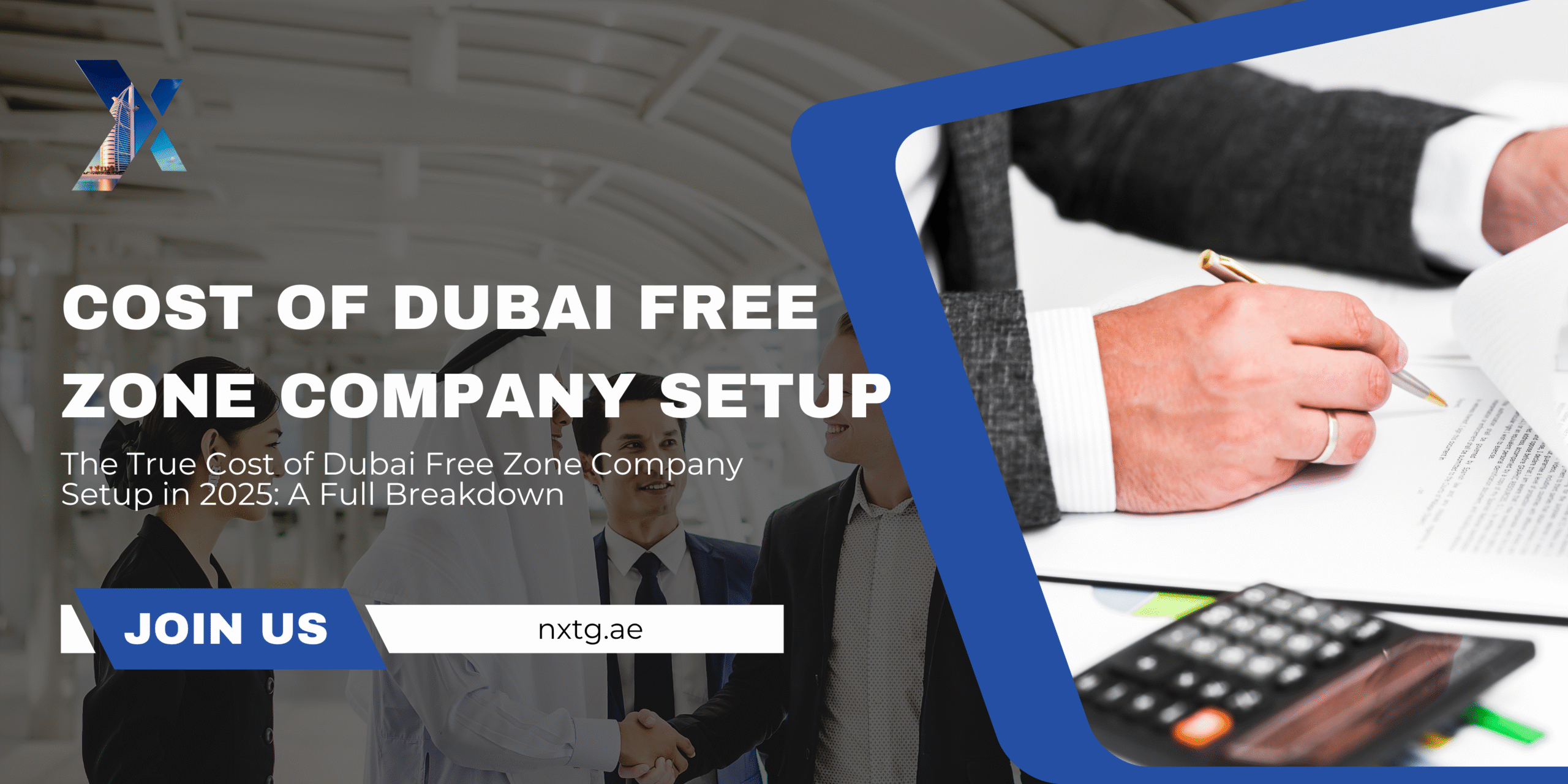 The True Cost of Dubai Free Zone Company Setup in 2025: A Full Breakdown 2 cover banner for blog title Cost of Dubai Free Zone Company Setup
